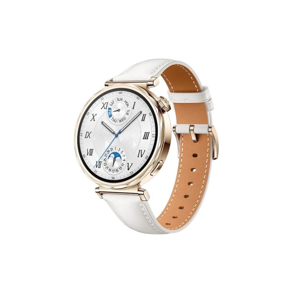 Смарт часовник HUAWEI WATCH GT 5,  White Composite Leather Strap, 41mm, GPS, ПУЛСОМЕР