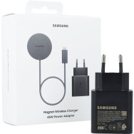 Оригинално зарядно Samsung EP-P2900BBE, Magnet Wireless Charger 25W,Dark Gray + Adapter 45W
