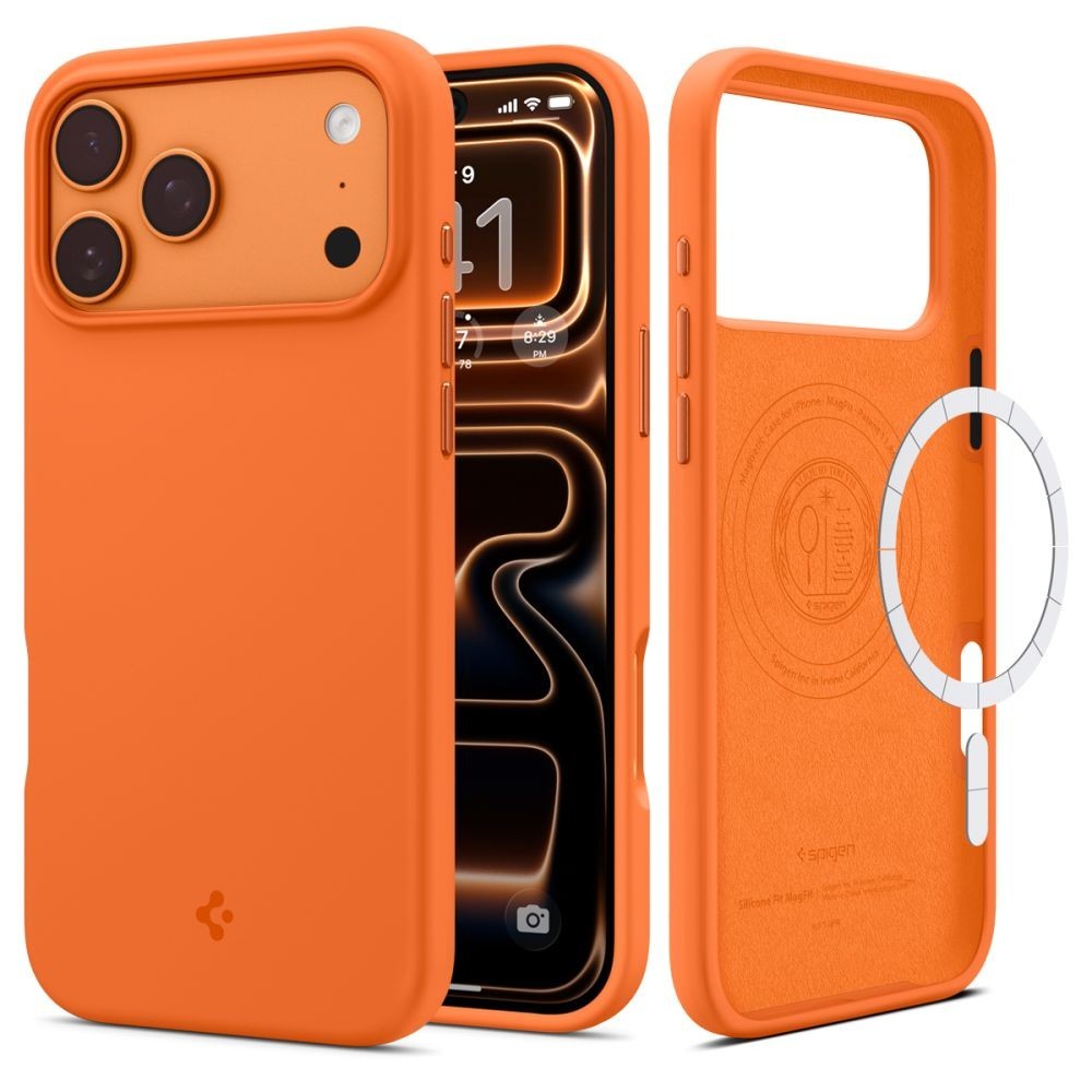 Калъф SPIGEN SILICONE FIT MAG MAGSAFE за IPHONE 17 PRO MAX, COSMIC ORANGE