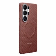 Оригинален кевларен кейс с MagSafe за Samsung Galaxy S26 Ultra - Samsung Carbon Magnet Case EF-KS948SRE (червен)