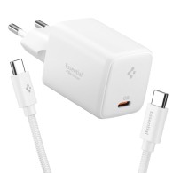 Spigen Essential 45W USB‑C Зарядно + Type‑C Кабел – Бяло