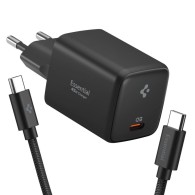 Spigen Essential 45W USB‑C Зарядно + Type‑C Кабел – Черно