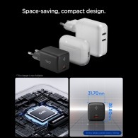 Spigen Essential 45W USB‑C Зарядно + Type‑C Кабел – Черно - technoplus.bg
