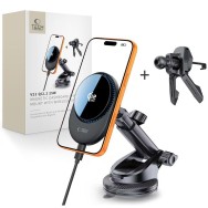 Стойка за кола Tech-protect v21, magnetic magsafe dashboard & vent car mount wireless charger 25w qi2.2, black