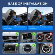 Стойка за кола Tech-protect v9 arcticboost magnetic magsafe dashboard & vent car mount wireless charger 25w qi2.2, black
