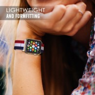 Каишка TECH-PROTECT WELLING за Apple Watch 1/2/3/4/5 (42/44mm), Navy/Red