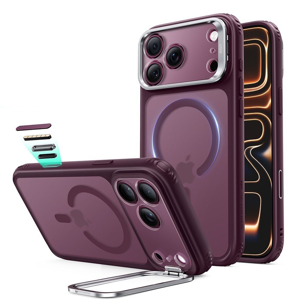 Калъф Esr Classic Hybrid Kickstand Magsafe iPhone 17 Pro Маж / 18 Pro Маж Frosted Deep Burgundy