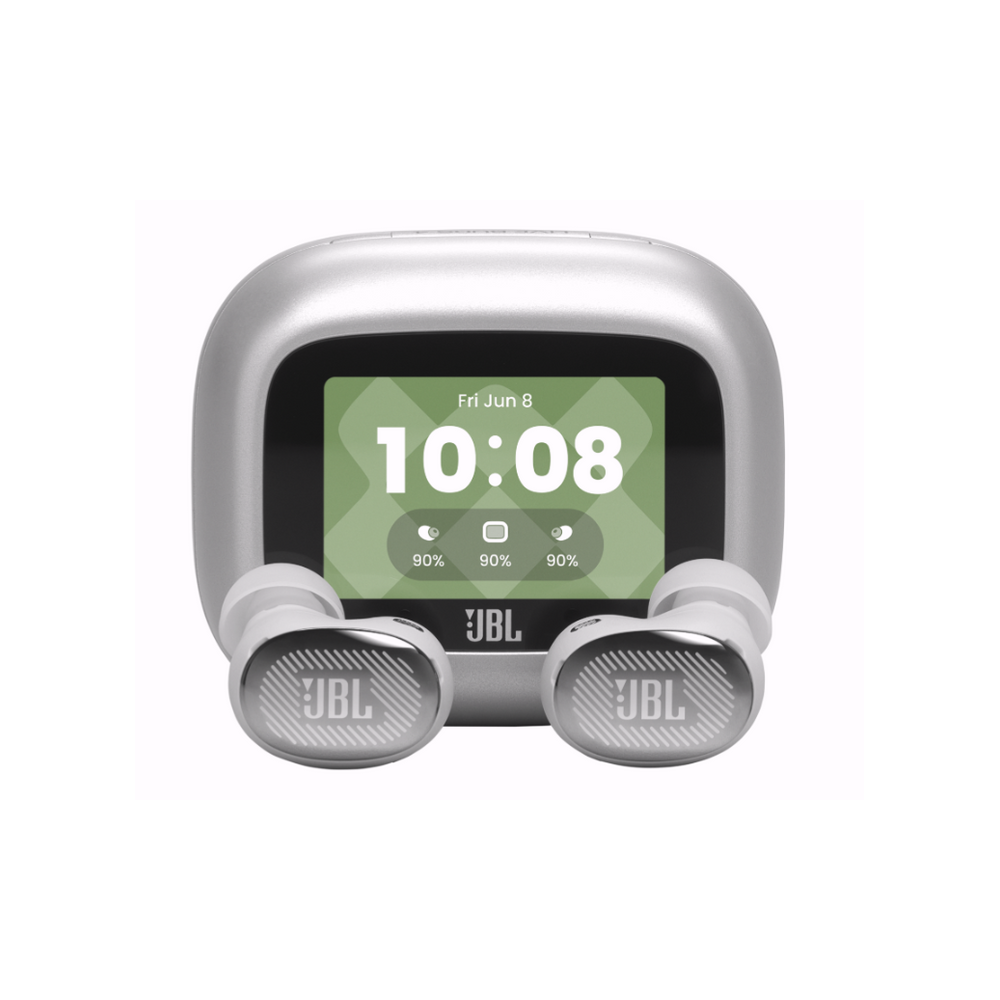 Слушалки JBL Live Buds 4 Bluetooth, стерео, v6.0, TWS, микрофон, ANC, LED дисплей, IP55, Silver