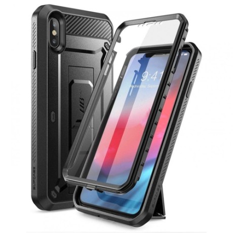 Удароустойчив хибриден кейс Supcase Unicorn Beetle Pro за iPhone X/Xs, Черен