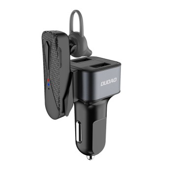 Зарядно за кола Dudao Car kit R10, 2x USB / 3.4A + Bluetooth Слушалки, Черен