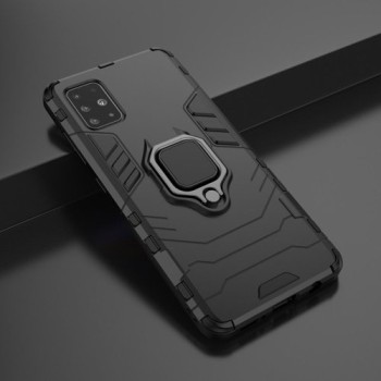 Удароустойчив Калъф с Поставка Ring Armor Kickstand Tough Rugged Cover за Samsung Galaxy A51, Черен