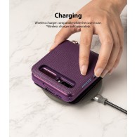 Калъф Ringke Signature Genuine Leather Gold Series за Samsung Galaxy Z Flip, Purple