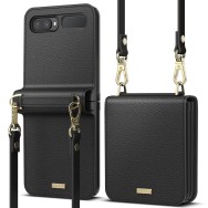 Калъф Ringke Signature Genuine Leather Gold Series за Samsung Galaxy Z Flip, Black