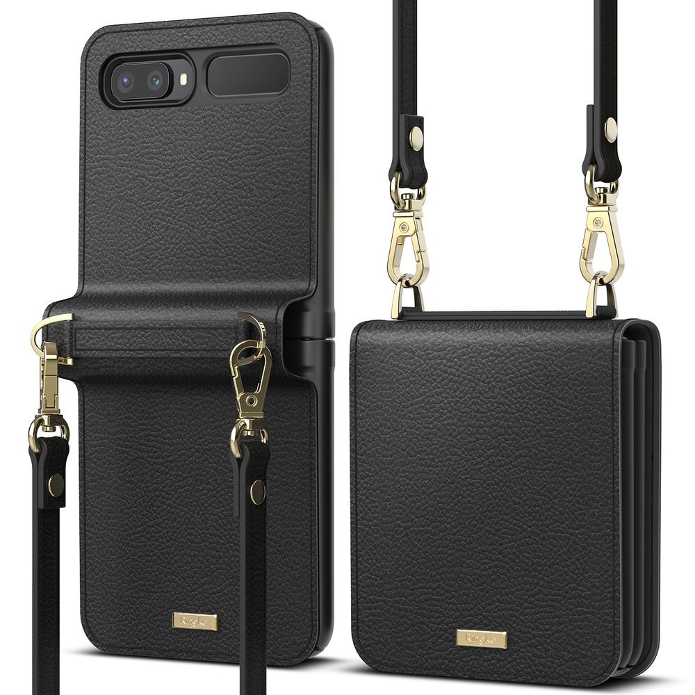 Калъф Ringke Signature Genuine Leather Gold Series за Samsung Galaxy Z Flip, Black