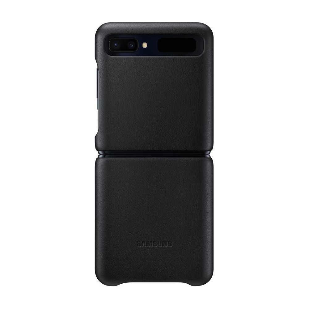 Калъф Samsung Galaxy Z Flip EF-VF700LBEGEU Leather Cover, Кожа, Black