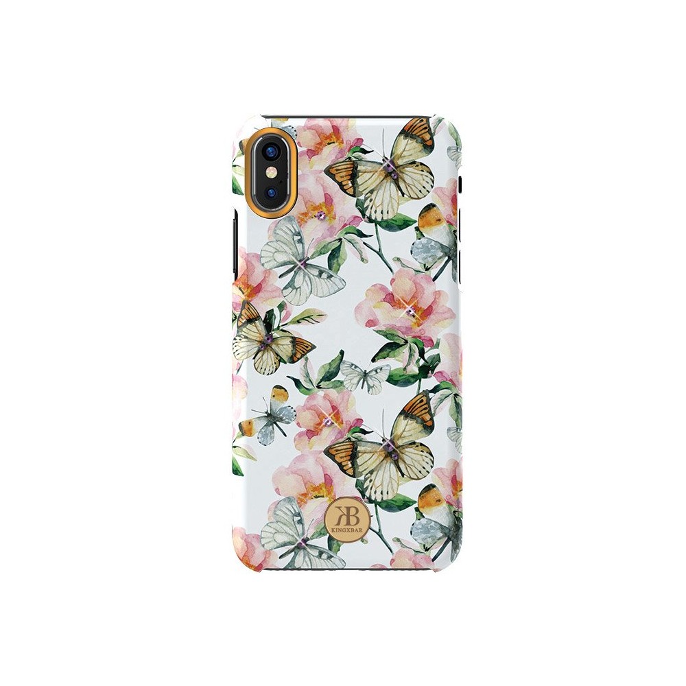 Калъф Kingxbar Blossom със Swarovski Crystals за iPhone XS/iPhone X, White