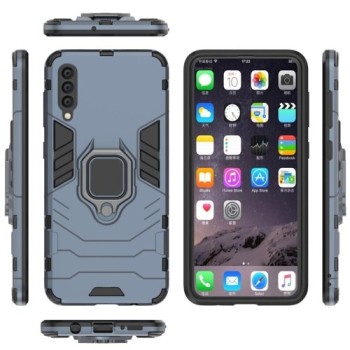 Удароустойчив Калъф с Поставка Ring Armor Kickstand Tough Rugged Cover за Samsung Galaxy A50, Син