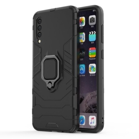 Удароустойчив Калъф с Поставка Ring Armor Kickstand Tough Rugged Cover за Samsung Galaxy A40, Черен