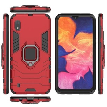 Удароустойчив Калъф с Поставка Ring Armor Kickstand Tough Rugged Cover за Samsung Galaxy A10, Червен