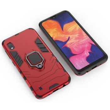 Удароустойчив Калъф с Поставка Ring Armor Kickstand Tough Rugged Cover за Samsung Galaxy A10, Червен