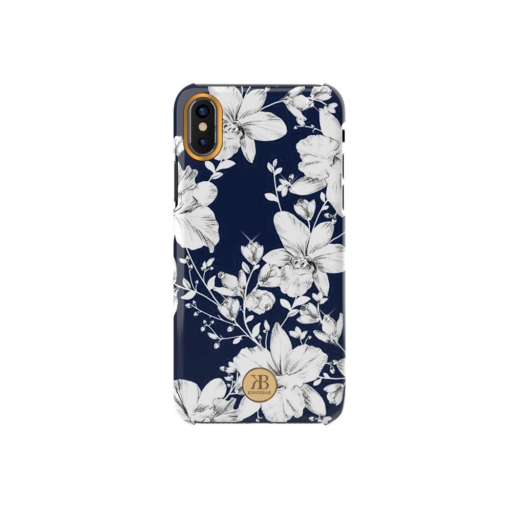Калъф Kingxbar Blossom със Swarovski Crystals за iPhone XS Max, Blue