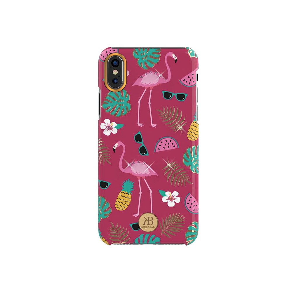 Калъф Kingxbar Blossom със Swarovski Crystals за iPhone XS/iPhone X, Pink