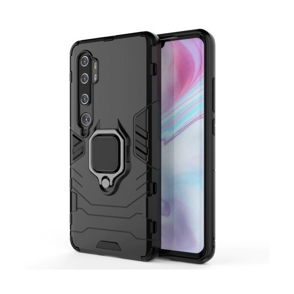 Удароустойчив Калъф с Поставка Ring Armor Kickstand Tough Rugged Cover за Xiaomi Mi Note 10 / Mi Note 10 Pro / Mi CC9 Pro, Черен