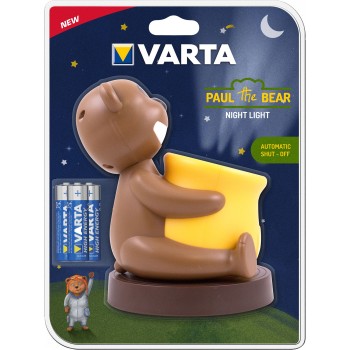 Нощна LED лампа Varta Paul The Bear, 6 лумина, 3x AA