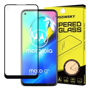 Стъклен протектор 5D Full Glue за Motorola Moto G8 Power, Черен