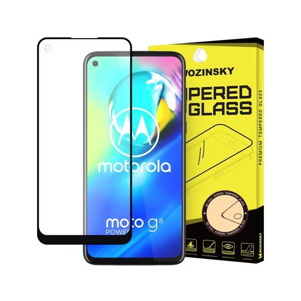 Стъклен протектор 5D Full Glue за Motorola Moto G8 Power, Черен