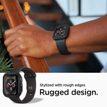 Spigen Rugged Armor удароустойчив силиконов (TPU) калъф за Apple Watch 4 (40MM), Black