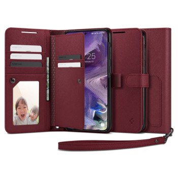 Калъф Spigen Wallet ”S” Plus за Samsung Galaxy S23, Burgundy