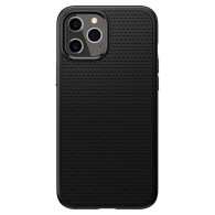 Удароустойчив силиконов кейс Spigen Liquid Air за iPhone 12 Pro Max, Matte Black