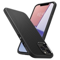 Удароустойчив силиконов кейс Spigen Liquid Air за iPhone 12 Pro Max, Matte Black