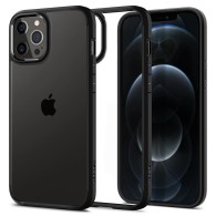 Удароустойчив силиконов кейс Spigen Ultra Hybrid за iPhone 12/12 Pro, Matte Black