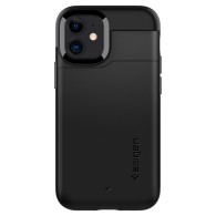 Удароустойчив силиконов кейс Spigen Slim Armor CS за iPhone 12 mini, Black