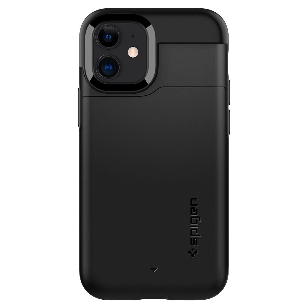 Удароустойчив силиконов кейс Spigen Slim Armor CS за iPhone 12 mini, Black