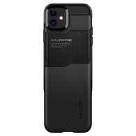Удароустойчив силиконов кейс Spigen Slim Armor CS за iPhone 12 mini, Black