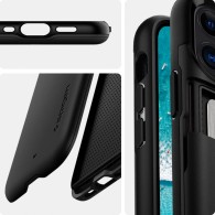 Удароустойчив силиконов кейс Spigen Slim Armor CS за iPhone 12 mini, Black