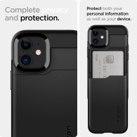Удароустойчив силиконов кейс Spigen Slim Armor CS за iPhone 12 mini, Black