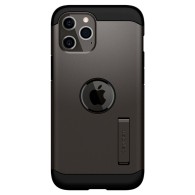 Удароустойчив силиконов кейс Spigen Tough Armor за iPhone 12/12 Pro, Gun Metal