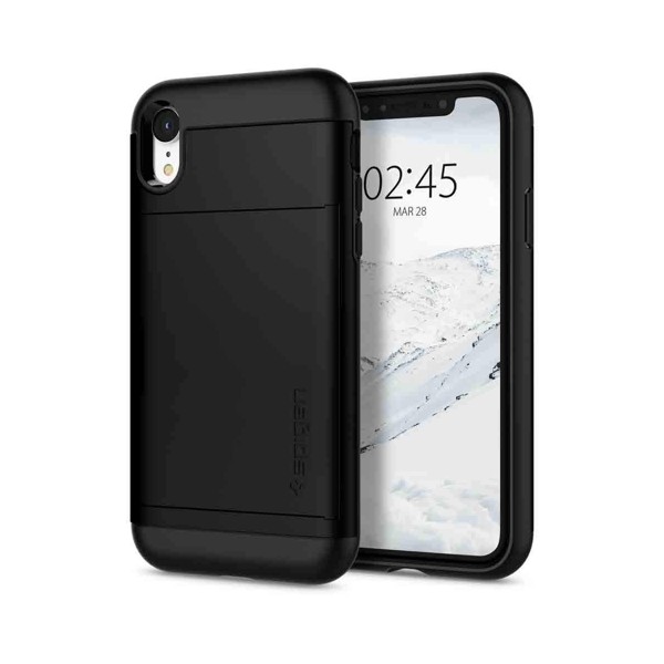 Spigen Slim Armor Cs хибриден кейс с най-висока степен на защита за iPhone XR, Black