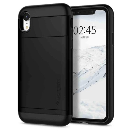 Spigen Slim Armor Cs хибриден кейс с най-висока степен на защита за iPhone XR, Black