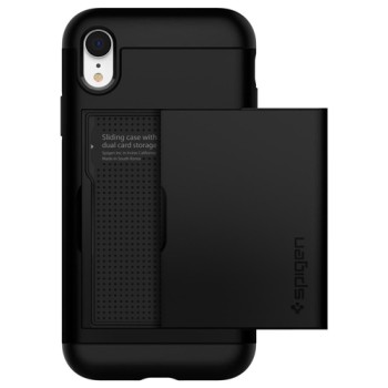 Spigen Slim Armor Cs хибриден кейс с най-висока степен на защита за iPhone XR, Black