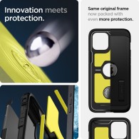 Удароустойчив силиконов кейс Spigen Tough Armor за iPhone 12 mini, Black