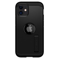 Удароустойчив силиконов кейс Spigen Tough Armor за iPhone 12 mini, Black