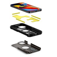 Удароустойчив силиконов кейс Spigen Tough Armor за iPhone 12 mini, Gun Metal