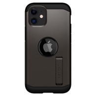 Удароустойчив силиконов кейс Spigen Tough Armor за iPhone 12 mini, Gun Metal