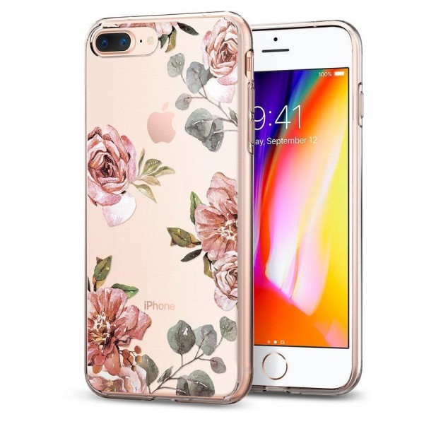 Spigen Liquid Crystal тънък силиконов (TPU) калъф за iPhone 7/8 Plus, Aquarelle Rose