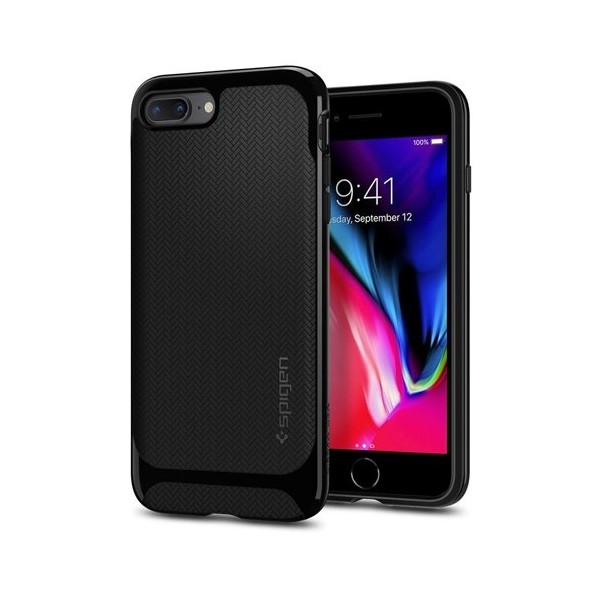 Spigen Neo Hybrid Herringbone хибриден кейс с най-висока степен на защита за iPhone 7/8 Plus, Shiny Black